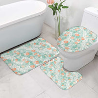Anthurium Plumeria Lei Pastel Bathroom Set Teal Hawaiian Splendid Palaka LT01 - Polynesian Pride