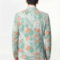 Anthurium Plumeria Lei Pastel Blazer Teal Hawaiian Splendid Palaka LT01 - Polynesian Pride