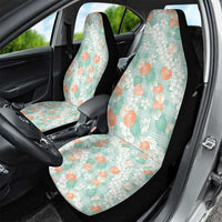 Anthurium Plumeria Lei Pastel Car Seat Cover Teal Hawaiian Splendid Palaka LT01 - Polynesian Pride