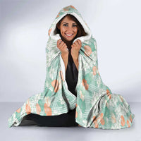 Anthurium Plumeria Lei Pastel Hooded Blanket Teal Hawaiian Splendid Palaka LT01 - Polynesian Pride