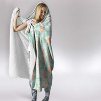 Anthurium Plumeria Lei Pastel Hooded Blanket Teal Hawaiian Splendid Palaka LT01 - Polynesian Pride