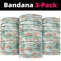 Anthurium Plumeria Lei Pastel Neck Gaiter Teal Hawaiian Splendid Palaka LT01 package One Size: 25*50cm Teal - Polynesian Pride