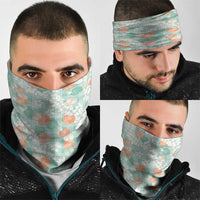 Anthurium Plumeria Lei Pastel Neck Gaiter Teal Hawaiian Splendid Palaka LT01 - Polynesian Pride