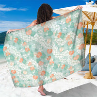 Anthurium Plumeria Lei Pastel Sarong Teal Hawaiian Splendid Palaka LT01 One Size 44 x 66 inches Teal - Polynesian Pride