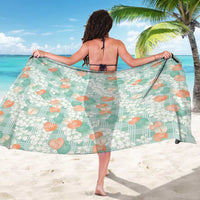 Anthurium Plumeria Lei Pastel Sarong Teal Hawaiian Splendid Palaka LT01 - Polynesian Pride