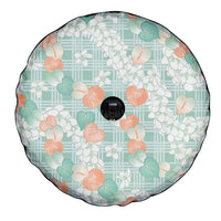 Anthurium Plumeria Lei Pastel Spare Tire Cover Teal Hawaiian Splendid Palaka LT01 - Polynesian Pride