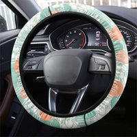 Anthurium Plumeria Lei Pastel Steering Wheel Cover Teal Hawaiian Splendid Palaka LT01 - Polynesian Pride