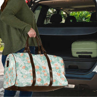 Anthurium Plumeria Lei Pastel Travel Bag Teal Hawaiian Splendid Palaka LT01 - Polynesian Pride
