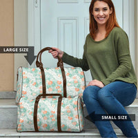 Anthurium Plumeria Lei Pastel Travel Bag Teal Hawaiian Splendid Palaka LT01 - Polynesian Pride
