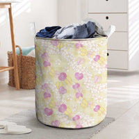 Anthurium Plumeria Lei Pastel Laundry Basket Yellow Hawaiian Splendid Palaka LT01 Yellow - Polynesian Pride