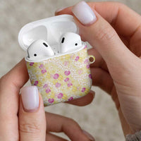 Anthurium Plumeria Lei Pastel AirPods Case Yellow Hawaiian Splendid Palaka LT01 - Polynesian Pride
