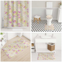 Anthurium Plumeria Lei Pastel Bathroom Set Yellow Hawaiian Splendid Palaka LT01 - Polynesian Pride