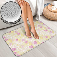 Anthurium Plumeria Lei Pastel Bathroom Set Yellow Hawaiian Splendid Palaka LT01 - Polynesian Pride