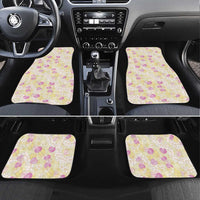 Anthurium Plumeria Lei Pastel Car Mats Yellow Hawaiian Splendid Palaka LT01 Set 4pcs Yellow - Polynesian Pride