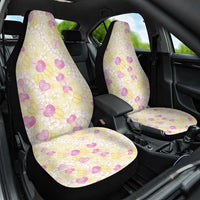 Anthurium Plumeria Lei Pastel Car Seat Cover Yellow Hawaiian Splendid Palaka LT01 One Size Yellow - Polynesian Pride