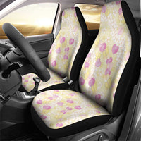 Anthurium Plumeria Lei Pastel Car Seat Cover Yellow Hawaiian Splendid Palaka LT01 - Polynesian Pride