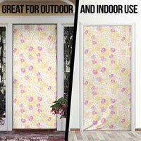 Anthurium Plumeria Lei Pastel Door Cover Yellow Hawaiian Splendid Palaka LT01 - Polynesian Pride