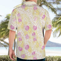 Anthurium Plumeria Lei Pastel Hawaiian Shirt Yellow Hawaiian Splendid Palaka LT01 - Polynesian Pride