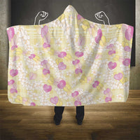 Anthurium Plumeria Lei Pastel Hooded Blanket Yellow Hawaiian Splendid Palaka LT01 - Polynesian Pride