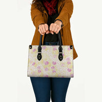 Anthurium Plumeria Lei Pastel Leather Bag Yellow Hawaiian Splendid Palaka LT01 - Polynesian Pride