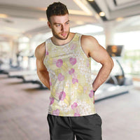 Anthurium Plumeria Lei Pastel Men Tank Top Yellow Hawaiian Splendid Palaka