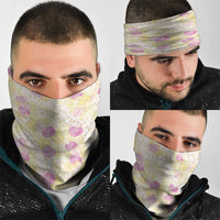 Anthurium Plumeria Lei Pastel Neck Gaiter Yellow Hawaiian Splendid Palaka LT01 - Polynesian Pride