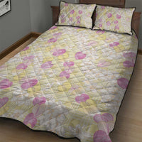 Anthurium Plumeria Lei Pastel Quilt Bed Set Yellow Hawaiian Splendid Palaka LT01 - Polynesian Pride