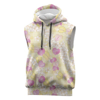 Anthurium Plumeria Lei Pastel Sleeveless Hoodie Yellow Hawaiian Splendid Palaka LT01 Yellow - Polynesian Pride