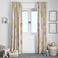 Anthurium Plumeria Lei Pastel Window Curtain Yellow Hawaiian Splendid Palaka LT01 - Polynesian Pride
