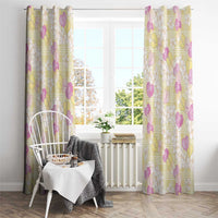 Anthurium Plumeria Lei Pastel Window Curtain Yellow Hawaiian Splendid Palaka LT01 - Polynesian Pride