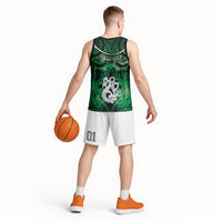 Personalised Maori Matariki Manaia Kakariki Basketball Jersey Maori Kowhaiwhai Pattern Galaxy LT01 - Polynesian Pride