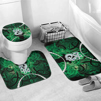 Maori Matariki Manaia Kakariki Bathroom Set Maori Kowhaiwhai Pattern Galaxy LT01 Mat Set Only (3 pcs) One Size Green - Polynesian Pride
