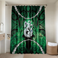 Maori Matariki Manaia Kakariki Bathroom Set Maori Kowhaiwhai Pattern Galaxy LT01 Shower Curtain Only Green - Polynesian Pride