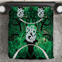 Maori Matariki Manaia Kakariki Bedding Set Maori Kowhaiwhai Pattern Galaxy LT01 Green - Polynesian Pride