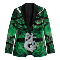 Personalised Maori Matariki Manaia Kakariki Blazer Maori Kowhaiwhai Pattern Galaxy LT01 Unisex Green - Polynesian Pride