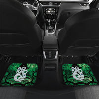 Personalised Maori Matariki Manaia Kakariki Car Mats Maori Kowhaiwhai Pattern Galaxy LT01 Set 2pcs - Back Green - Polynesian Pride