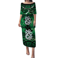 Personalised Maori Matariki Manaia Kakariki Family Matching Puletasi and Hawaiian Shirt Maori Kowhaiwhai Pattern Galaxy