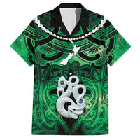Personalised Maori Matariki Manaia Kakariki Hawaiian Shirt Maori Kowhaiwhai Pattern Galaxy LT01 Green - Polynesian Pride