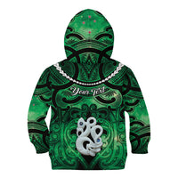 Personalised Maori Matariki Manaia Kakariki Kid Hoodie Maori Kowhaiwhai Pattern Galaxy LT01 - Polynesian Pride
