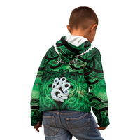 Personalised Maori Matariki Manaia Kakariki Kid Hoodie Maori Kowhaiwhai Pattern Galaxy LT01 - Polynesian Pride