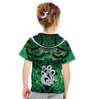 Personalised Maori Matariki Manaia Kakariki Kid T Shirt Maori Kowhaiwhai Pattern Galaxy LT01 - Polynesian Pride
