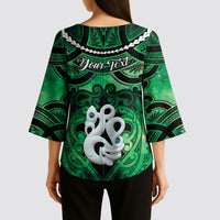 Personalised Maori Matariki Manaia Kakariki Kimono Sleeve Blouse Maori Kowhaiwhai Pattern Galaxy LT01 - Polynesian Pride