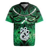 Personalised Maori Matariki Manaia Kakariki Rugby Jersey Maori Kowhaiwhai Pattern Galaxy LT01 Green - Polynesian Pride
