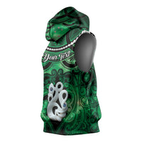 Personalised Maori Matariki Manaia Kakariki Sleeveless Hoodie Maori Kowhaiwhai Pattern Galaxy LT01 - Polynesian Pride