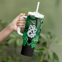 Personalised Maori Matariki Manaia Kakariki Tumbler With Handle Maori Kowhaiwhai Pattern Galaxy LT01 - Polynesian Pride
