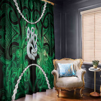 Maori Matariki Manaia Kakariki Window Curtain Maori Kowhaiwhai Pattern Galaxy LT01 - Polynesian Pride