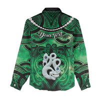 Personalised Maori Matariki Manaia Kakariki Women Casual Shirt Maori Kowhaiwhai Pattern Galaxy LT01 - Polynesian Pride