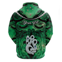 Personalised Maori Matariki Manaia Kakariki Zip Hoodie Maori Kowhaiwhai Pattern Galaxy LT01 - Polynesian Pride