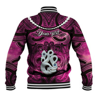 Personalised Maori Matariki Manaia Mawhero Baseball Jacket Maori Kowhaiwhai Pattern Galaxy LT01 - Polynesian Pride