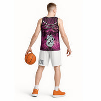 Personalised Maori Matariki Manaia Mawhero Basketball Jersey Maori Kowhaiwhai Pattern Galaxy LT01 - Polynesian Pride